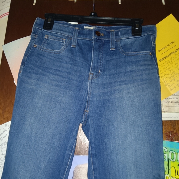 MADEWELL 10" HIGH RISE skinny jeans distressed - Picture 4 of 8